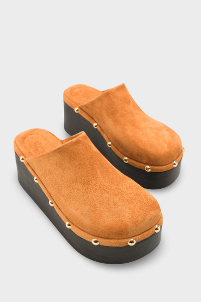 Capone Outfitters Marlane Women's Sabo Slippers with Wedge Heels and Closed Toe