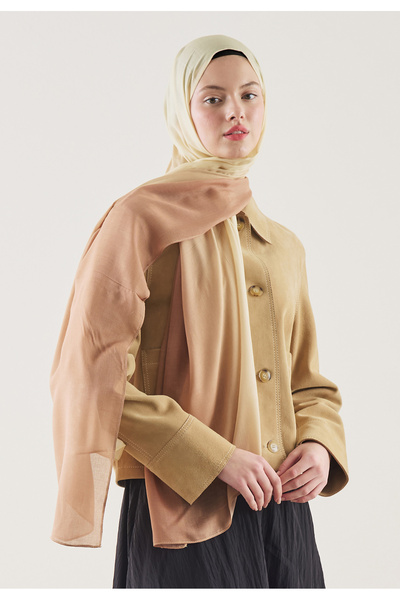 Freshscarfs Gradient Pattern Ramie Shawl Nude - Beige