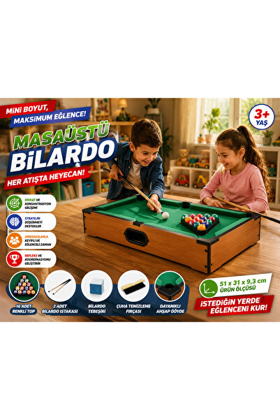 Cici Oyuncak Mini American Pool Table Çocuk Ahşap Masaüstü Bilardo Oyunu