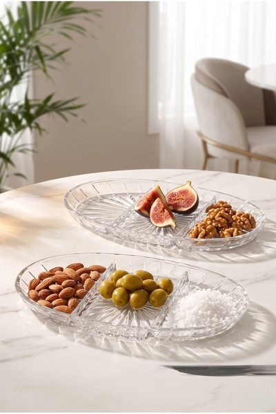 Paşabahçe 2-Piece Elegant Split Oval Plate