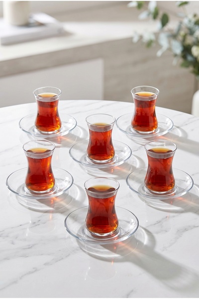 Paşabahçe 6'lı Şeffaf Cam Misis Çay Tabağı Seti 14 cm