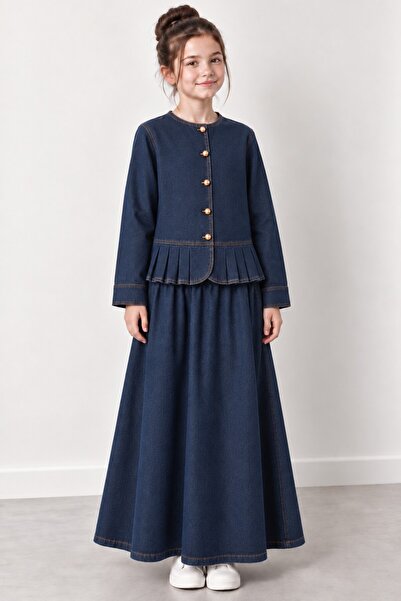 Angel&Co. Girls Clothing Σετ τζιν πέπλο με μπουφάν και φούστα