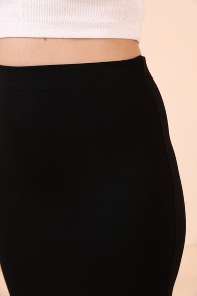 ALL TIME Women's Trend Black Single Slit Long Pencil Skirt