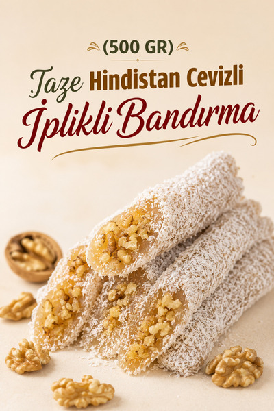 ÜLKÜ KURUYEMİŞ (500 GR) Taze Hindistan Cevizli İplikli Bandırma Tatlı Atıştır...
