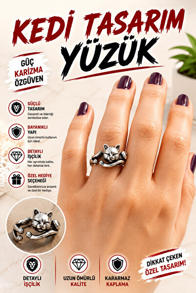 FG KONNİCHİWA Gothic Vintage Vintage Wolf Bull Cat Skull Hawk Rings for Men W...