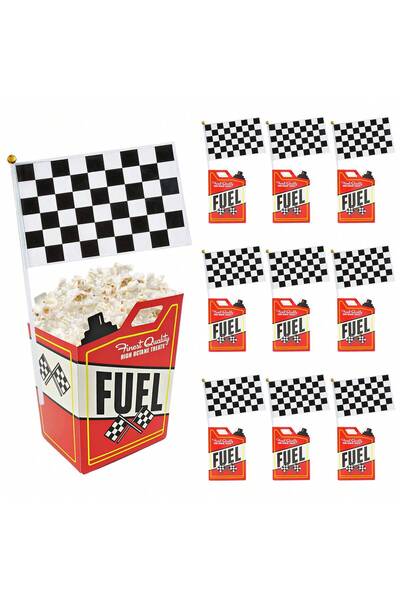 Choice 12pcs Novelty 6/12 Pcs Race Car Popcorn Treat Boxes with Flags, Black ...