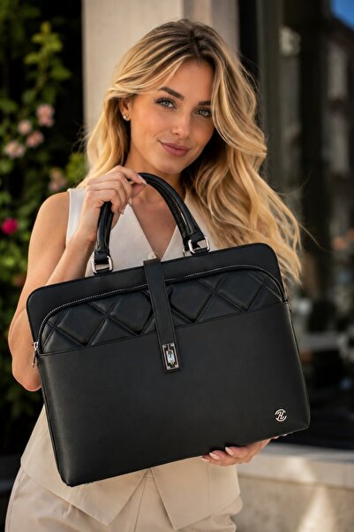 QUB CLUB Unisex Siyah Evrak Laptop 15 & 15.6 Inç Çantası