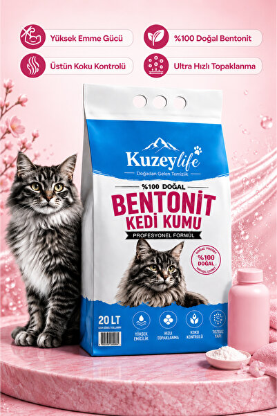 KuzeyLife Bentonit Kedi Kumu BabyPowder Parfümlü 20 Lt