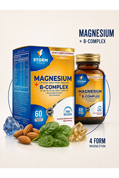 STORM VİTALS Magnesium B Complex 4 Form Magnezyum 250 mg 60 Tablet