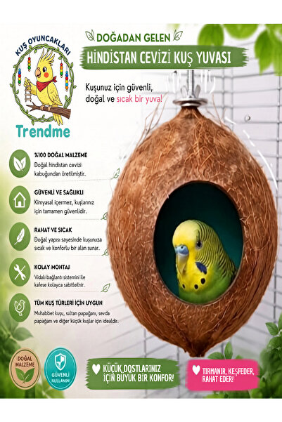 UniqBirdToys عش طائر جوز الهند (محبة، كوب، جنة)