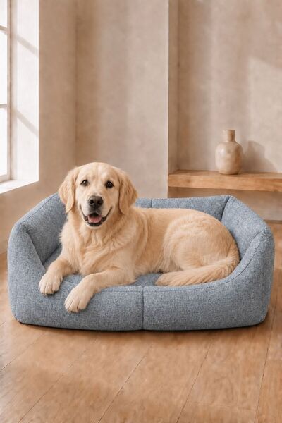 Mavi Köpek Yatağı – Küçük, Orta ve Büyük Irk Köpek, Yavru Köpek ve Kedi için Konforlu Yatak , Şık ve Dekoratif Köpek Yatağı, Kedi Yatağı Hayvan Yatağı