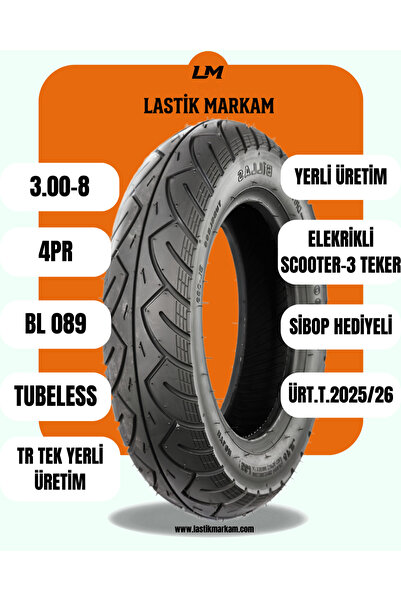 Billas 3.00-8 TUBELESS DIŞ LASTİK I ÖN / ARKA UYUMLU I BL089 I YERLİ ÜRETİM I...