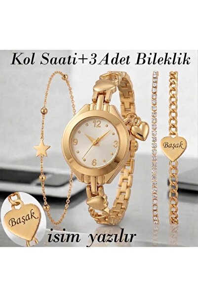 Bika Time Kadın Kol Saati Kişiselleştirilebilir. + 3 ADET BİLEKLİK-ALTIN+GÜMÜ...