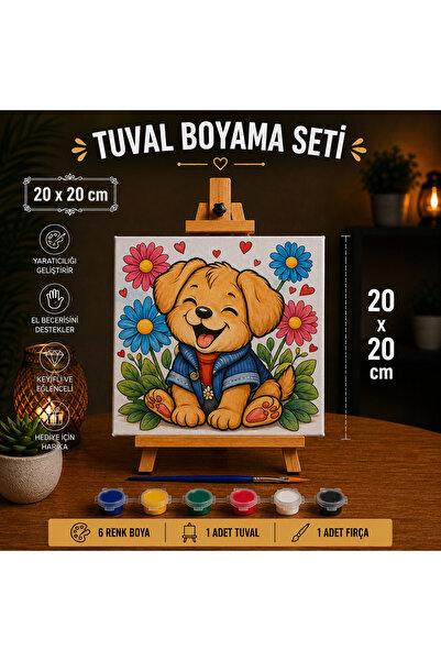 Çocuk & Yetişkin Tuval Boyama Seti - Çocuk Gelişim, Tuval Seti (Boya ve Fırça)