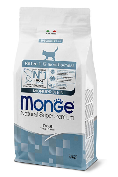 Monge Kitten Tek Proteinli Alabalıklı Yavru Kedi Maması 1,5 Kg