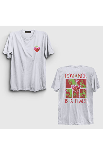 Presmono Unisex White Romance Is a Place Fontaines Dc Back Printed T-Shirt 55...