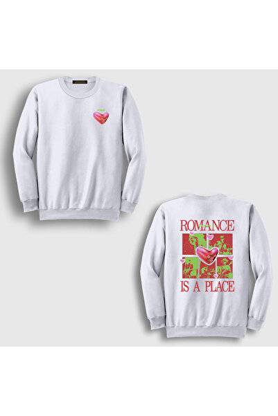 Presmono Unisex White Romance Is a Place Fontaines Dc Back Printed Sweatshirt...