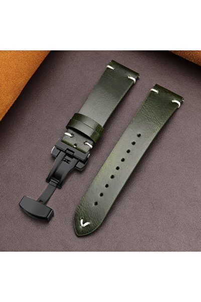 Choice31 20mm Green-Black 18mm 20mm 22mmBracelet for Vintage Oil Wax Leather ...