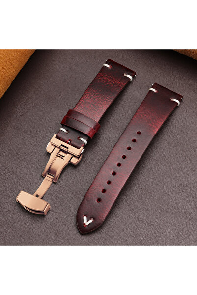 Choice57 20mm Red-RoseGold 18mm 20mm 22mmBracelet for Seiko Vintage Oil Wax L...