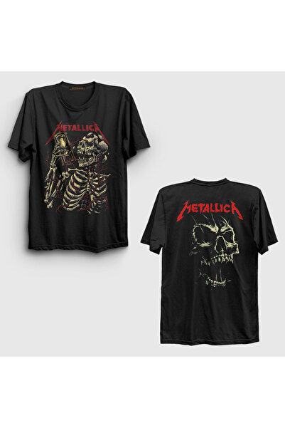 Presmono Unisex Black Time Muzik Metallica Nazad Štampano T-shirt 518143tt