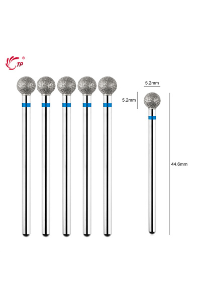 Choice1 5pcs-Medium TP 5PCS Diamond Cuticle Clean Ball Head Nail Bit for Elec...