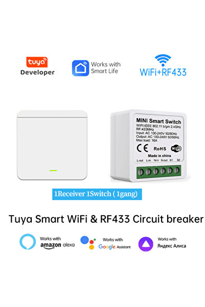 choice2 مفتاح إضاءة ذكي 1Gang 1v1 يعمل بتقنية Tuya WiFi للمنزل الذكي، مفتاح ح...