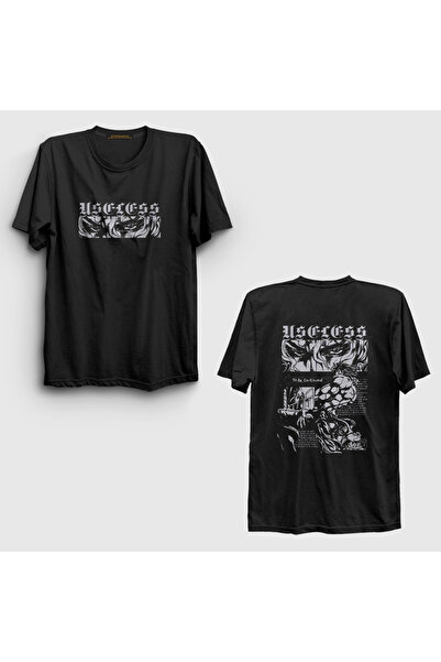 Presmono Unisex Black Useless Dio Brando Jojo Back Printed T-Shirt 589713Tt