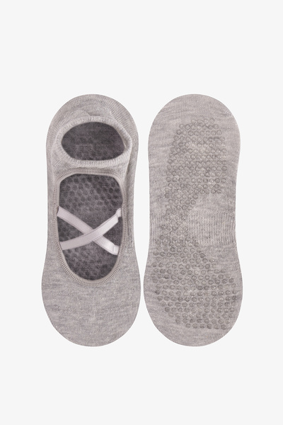 Penti Hellgraue Cross-Baumwoll-Ballerina-Socken