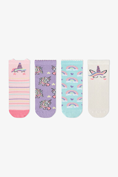 Penti Kız Çocuk Pembe Unicorn Sky Pamuklu 4 Çift Soket Çorap