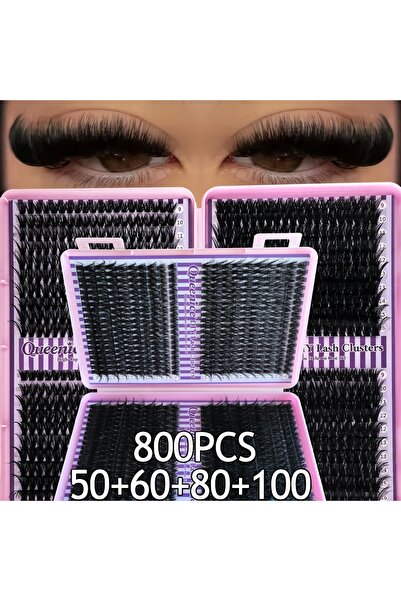 Choice 50D60D80D100D 800 Clusters False Eyelashes 9-16mm Mixed Lengths, D Cur...