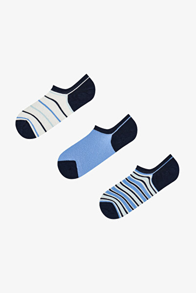 Penti Erkek Ocean Lines Pamuklu Çizgili 3 Çift Sneaker Çorap