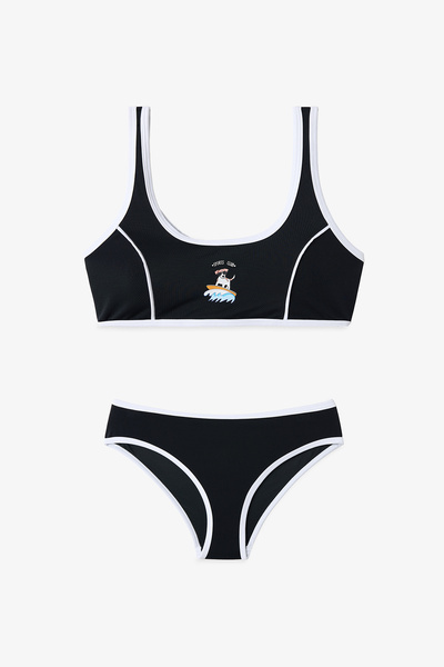 Penti Black Young Girl Puppy Halter Bikini Set