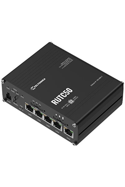Teltonika RUTC50 5G безжичен рутер, 2 SIM карти, 3.4 Gbps, 5 гигабитови порта