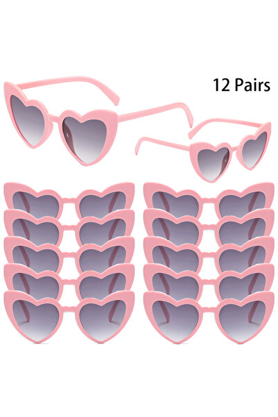 Choice as picture shows 12 Pairs pink 12/16 Pairs Per Set Heart Shaped Sungla...