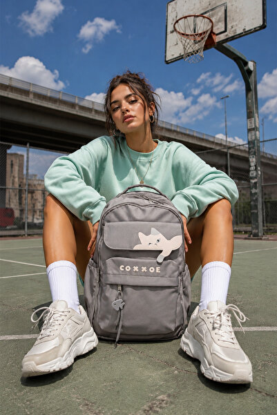 Ecrou Gray Pocket School Backpack