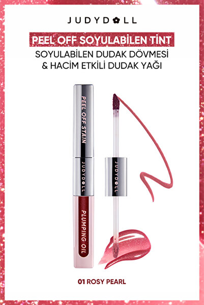 JUDYDOLL Peel Off Stain Plumping Oil Duo Soyulabilir Dudak Boyası ve Dolgunla...