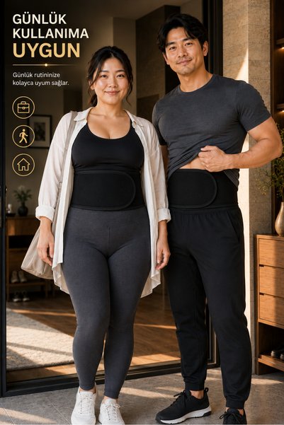 giyindegel Thermal Sweating 100% Unisex Waist Corset Belt Effective in the Abdominal Area