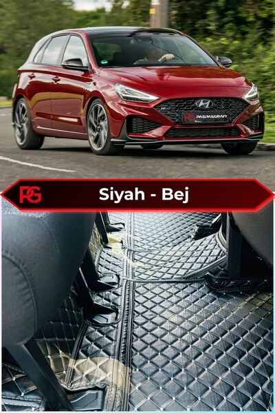 PASPASGRAFT HYUNDAI İ30 2017-2025 Siyah Üzeri Bej Dikiş 8D Prestige Premium K...