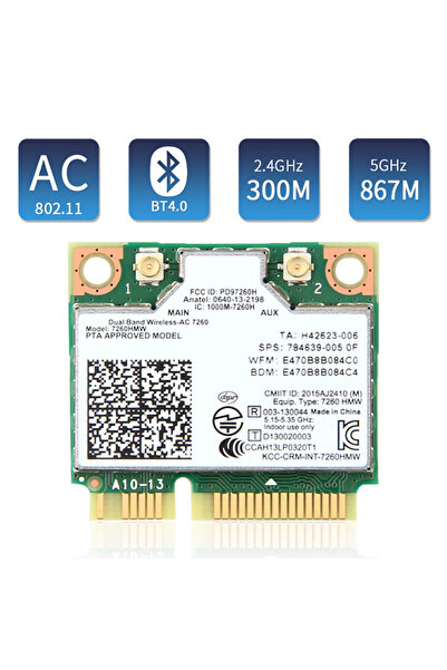 Choice Mini PCI-E Dual Band 2.4G/5Ghz Bluetooth 4.0 Wifi Network Card 7260HMW...