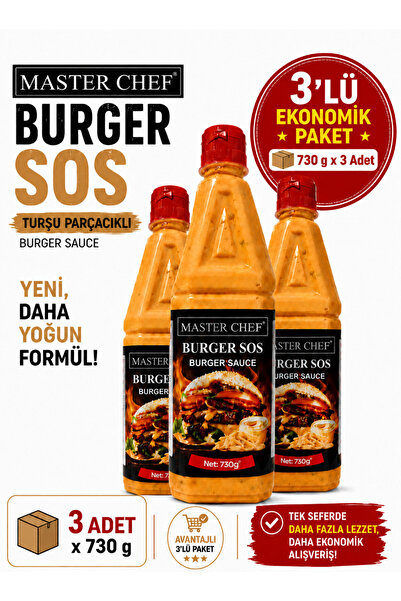 MASTER CHEF BURGER SOS 730 GR 3 ADET