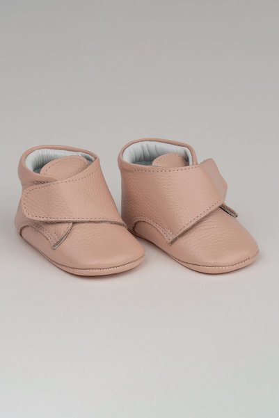 Beybium Leo Genuine Leather Velcro Baby Boots Powder