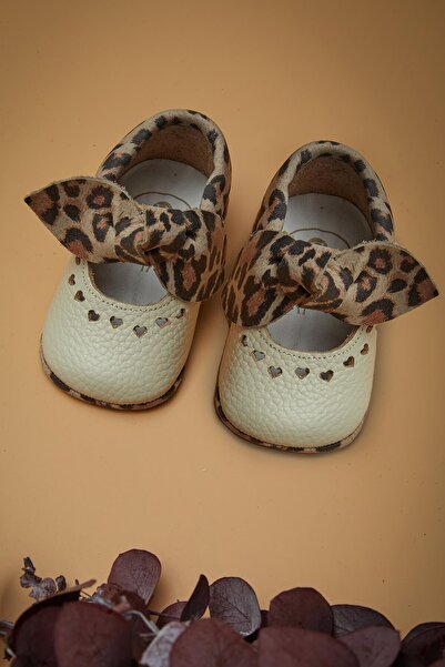 Deriza Mocasin din piele naturală pentru fetițe Lily cu inimă leopard
