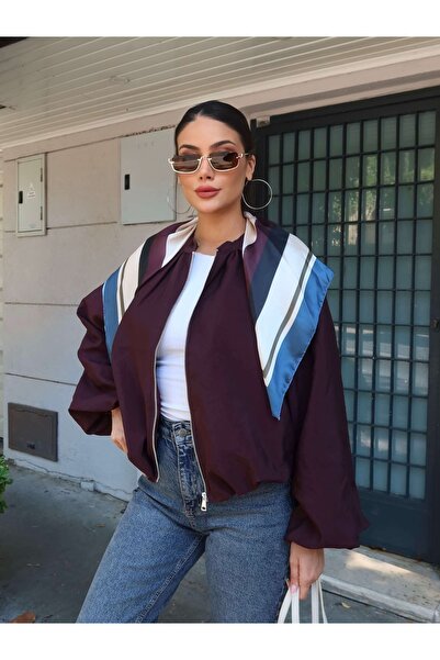 ESRAHELVACI Wide Sleeve Bomber Jacket with Scarf