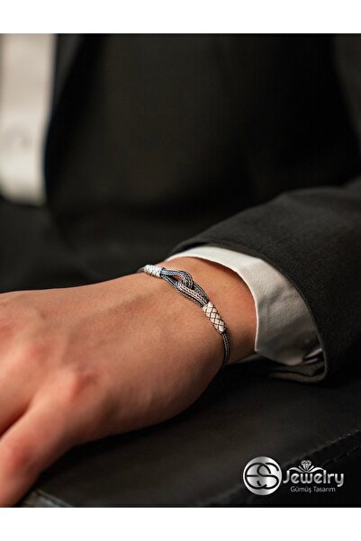 Esjewelrygümüş kazaziye düğüm model el işlemesi gümüş bileklik