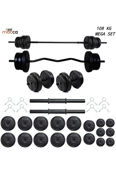 Mocca Style 108 Kg Z-Barlı MEGASET Halter Seti Ve Dambıl Seti ,Ağırlık Seti, ...