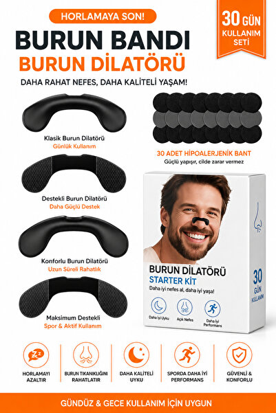 BİOREAL Manyetik Burun Bandı Seti Premium , Horlama Azaltıcı Mıknatıslı Siyah Dilatörü Aparatı