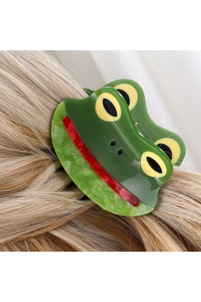Choice H297 1pc Acetate Cartoon Flog Shape Hair Claw Clip Cute Animal Jaw Cli...