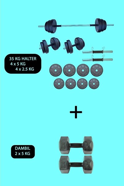 Mocca Style 35kg Halter Seti (2 X 5 KG) Dambıl Seti Toplam 45 Kg