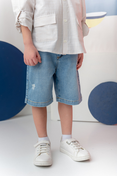 Zeyland Boy's Denim Elastic Waist Shorts - Indigo
