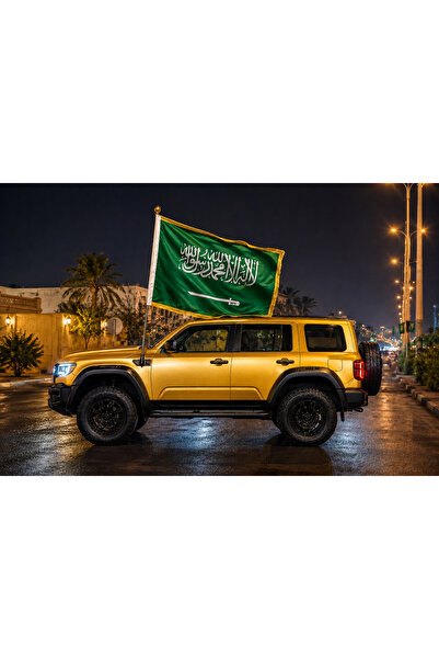 AGC علم المملكة العربية السعودية - ٢٥٠×١٣٠ سم، بوليستر أخضر، نقش أبيض وسيف